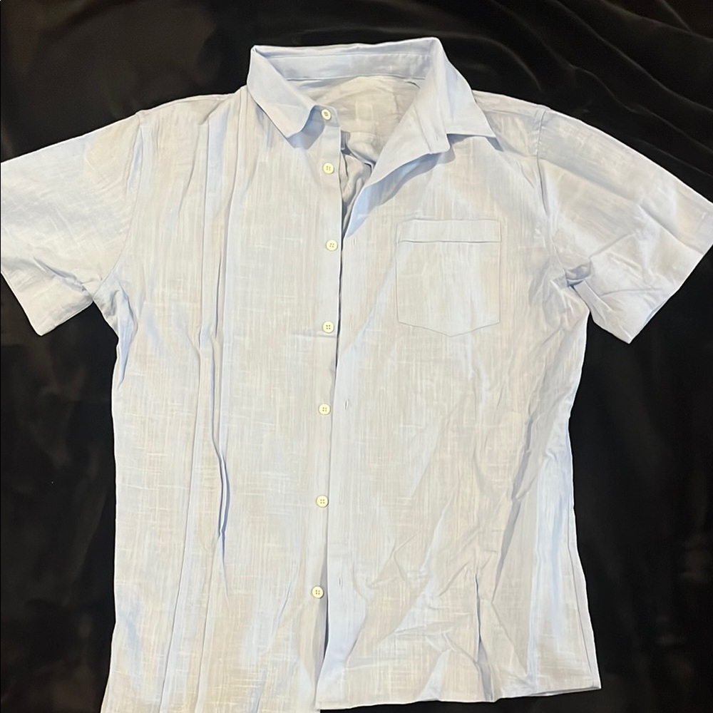 Amazon Light Blue Men's Casual Button Down Shirt